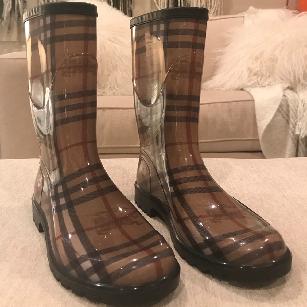 Burberry rain boots
